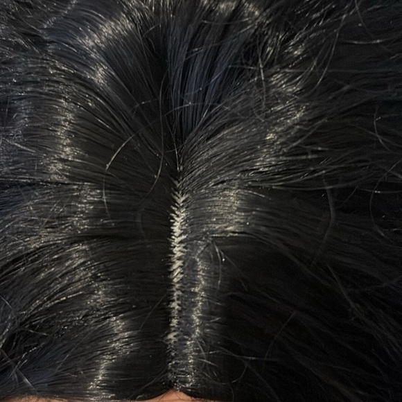 Black synthetic hair crimp style Curly Wig - Picture 5 of 16